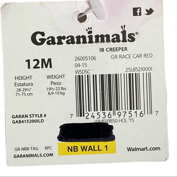 NWT Garanimals Red “Daddy’s Riding Buddy” Long Sleeve Romper - Picture 3 of 8